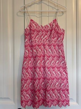 crown & ivy Pink Lace Overlay Spaghetti Strap Mini Dress